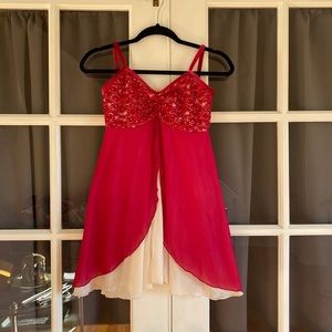 Babydoll red and white dress